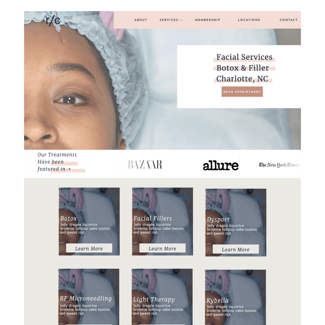 Elevate Showit Template for MedSpas - Reval Creative