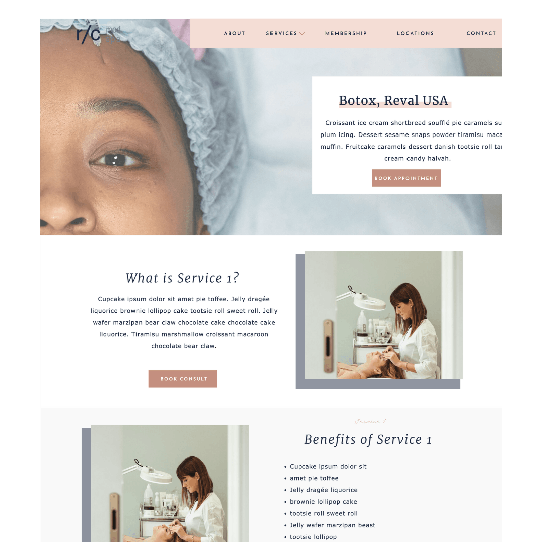 Elevate Showit Template for MedSpas - Reval Creative