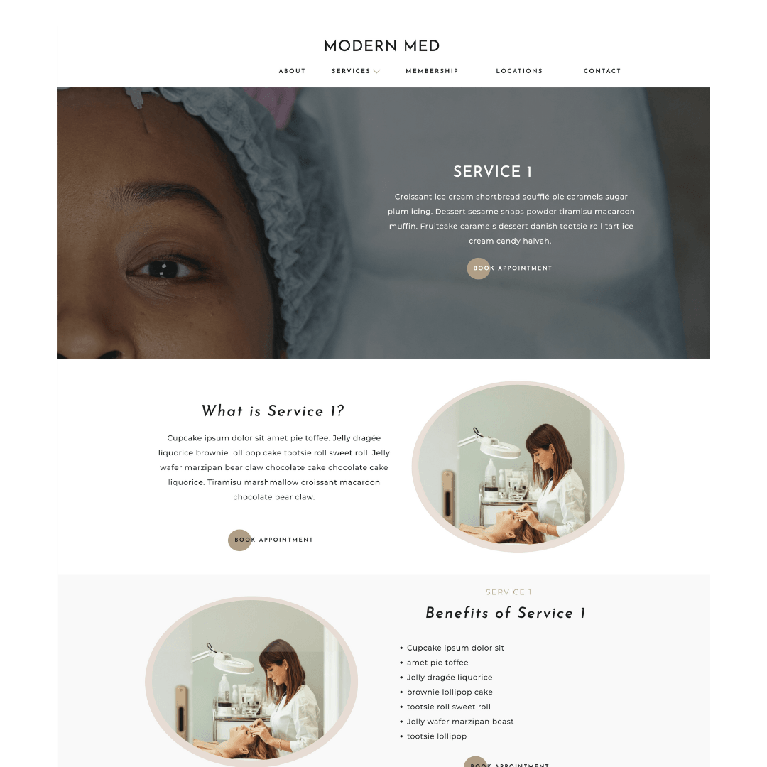 Modern Med Spa Showit Template - Reval Creative