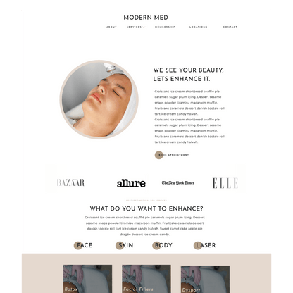 Modern Med Spa Showit Template - Reval Creative