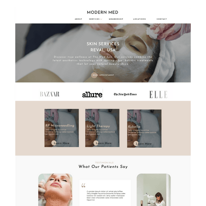 Modern Med Spa Showit Template - Reval Creative